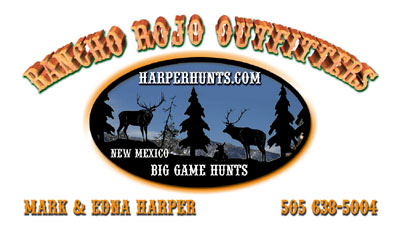 Rancho Rojo Hunting Guides and Outfitters New Mexico Custom Business Card